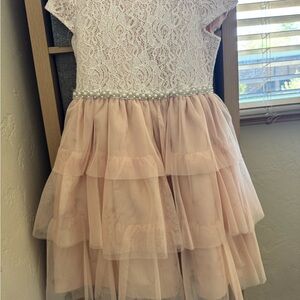 Biscotti Pink Lace and Tulle Kids Dress